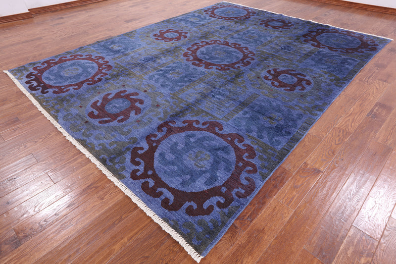 BLUE / RED / BEIGE IKAT RUG