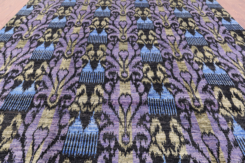 BLUE / PURPLE / BLACK / BEIGE IKAT RUG