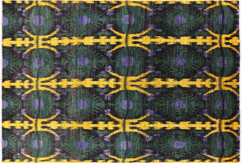 BLUE / GREEN / YELLOW IKAT RUG