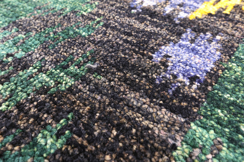BLUE / GREEN / YELLOW IKAT RUG